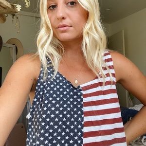 Brandy Melville American flag crop top